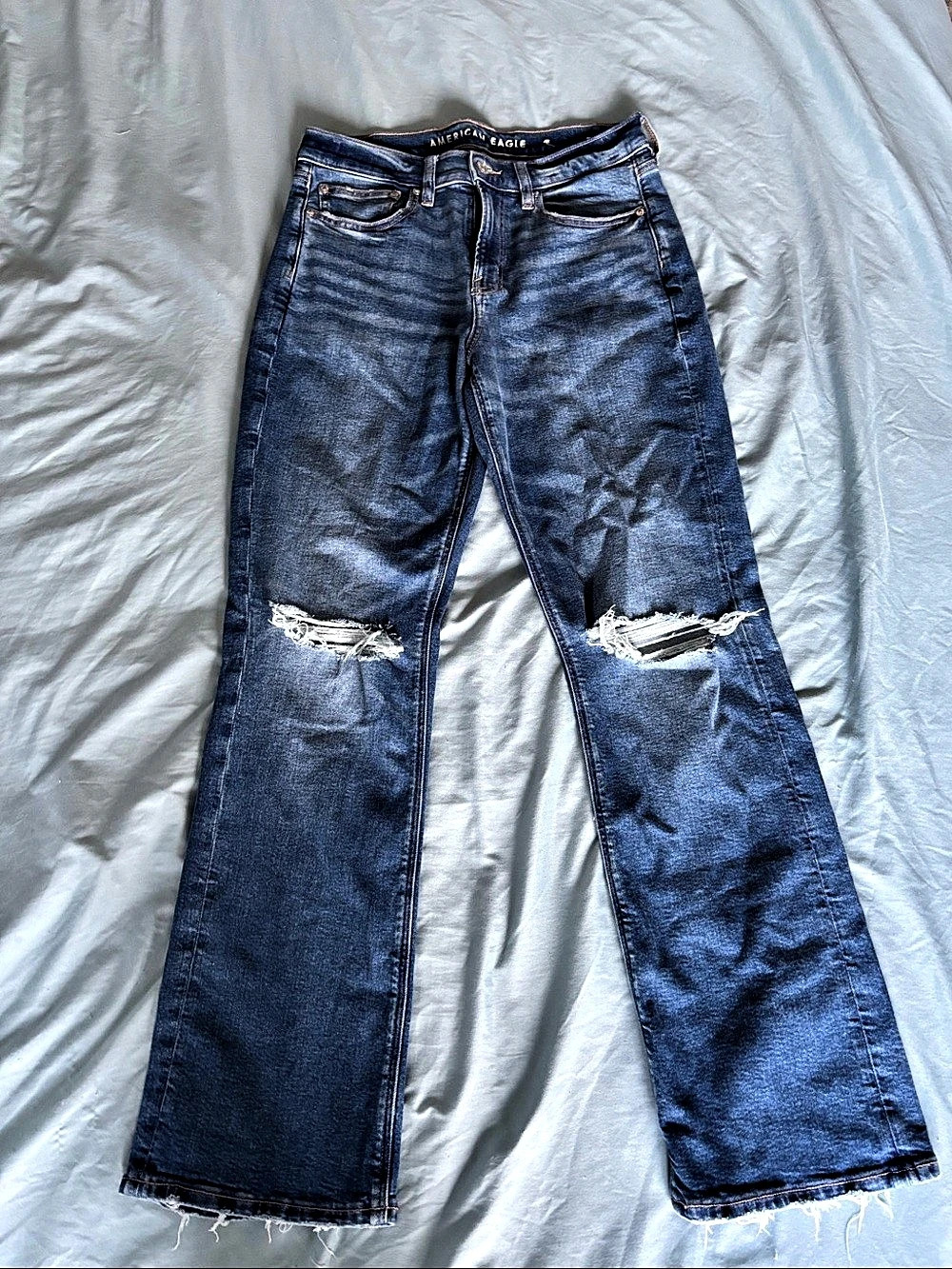 American Eagle 1905 Bootcut Distressed Jeans Blue Waist 8